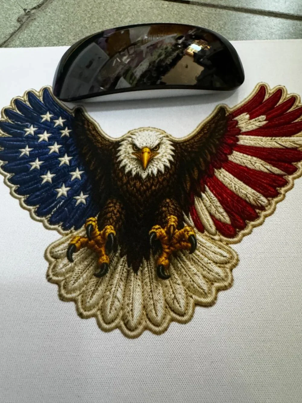 American Bald Eagle Mouse Pad, USA Flag Wings Design